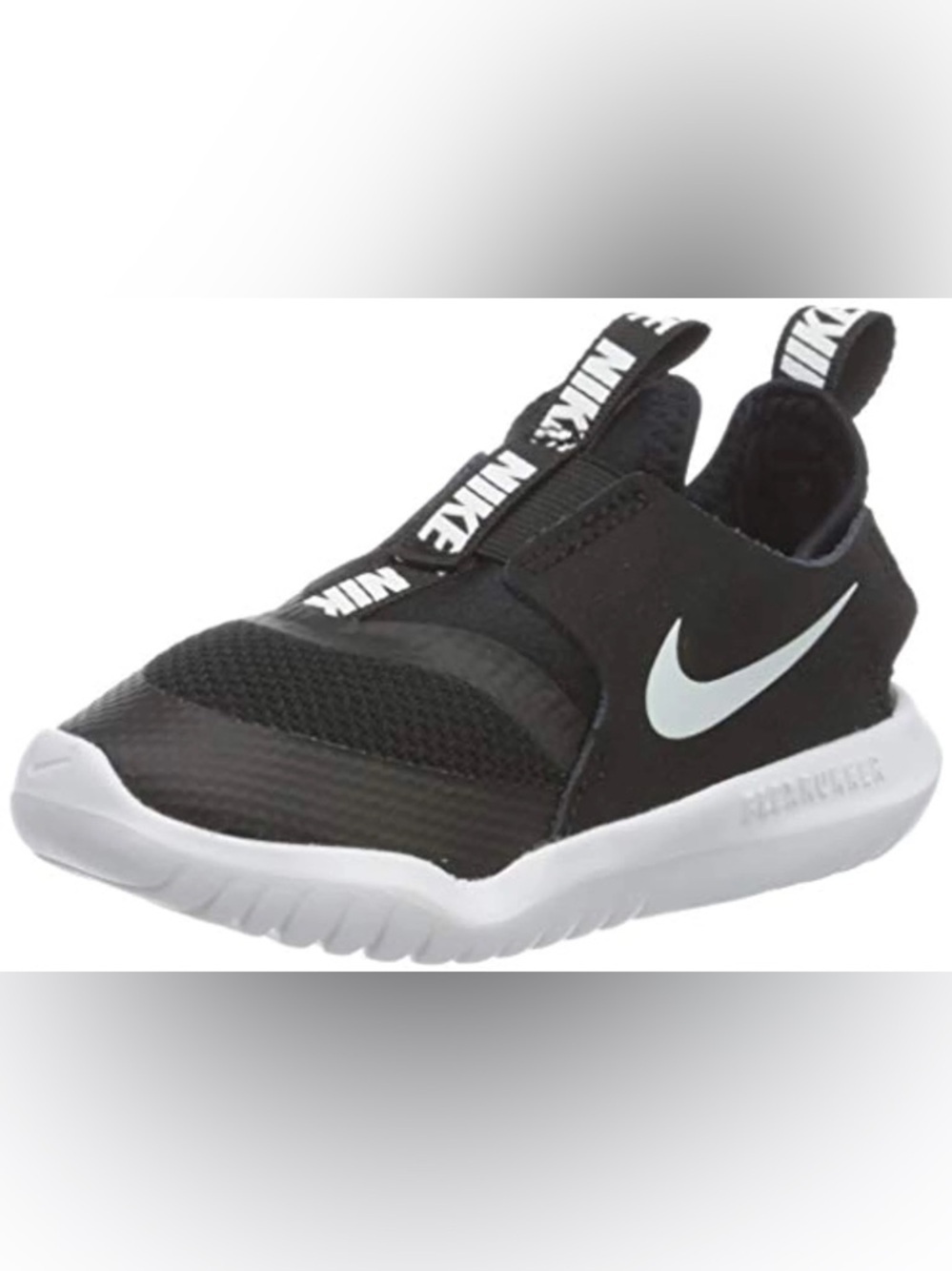Nike Flex Runner Toddler Black and White Pull-On Light Sneakers Size 6c Like New